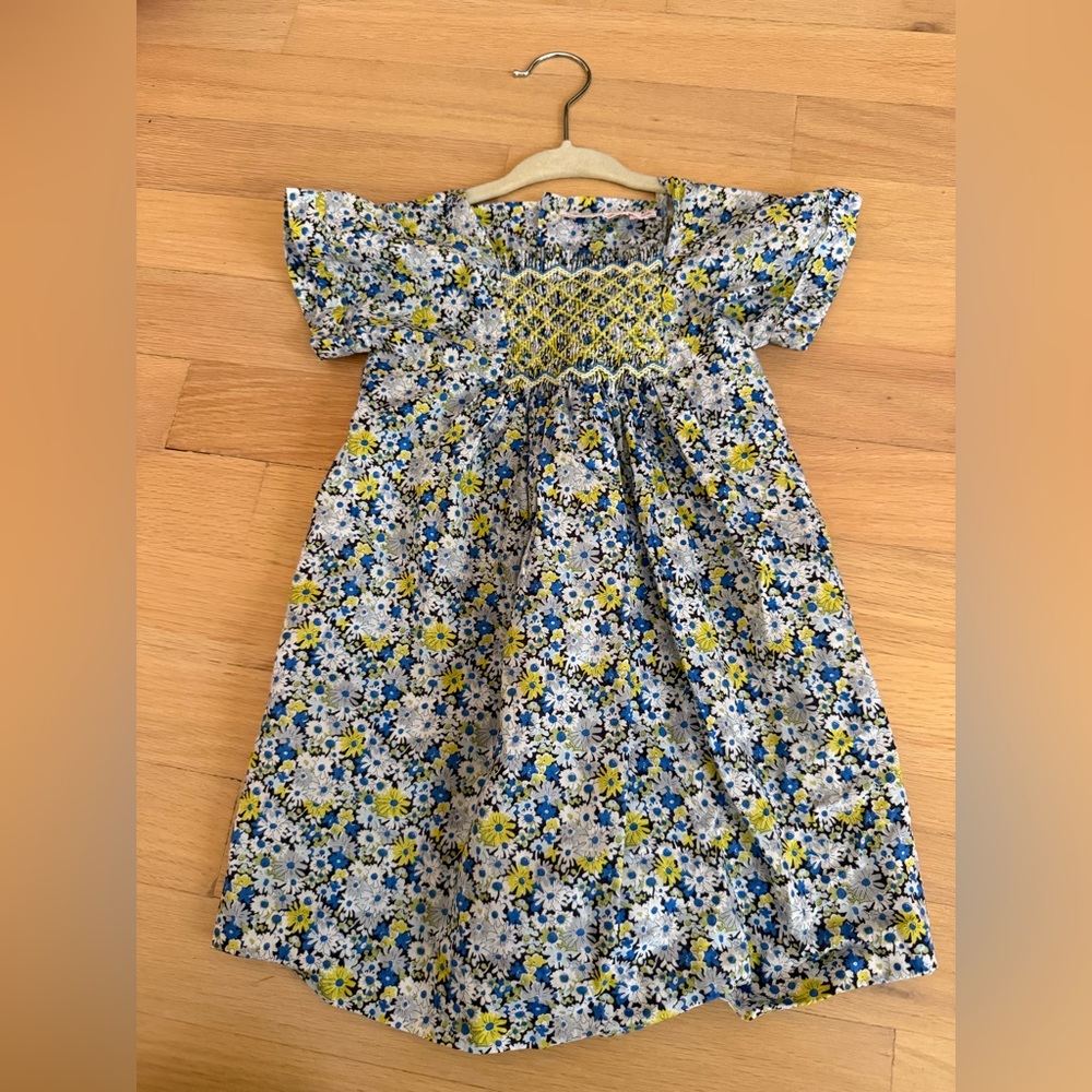 Bonpoint Blue and Yellow Floral Kids Dress